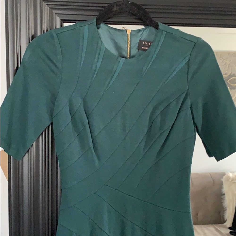 Ted Baker forest green cocktail dress